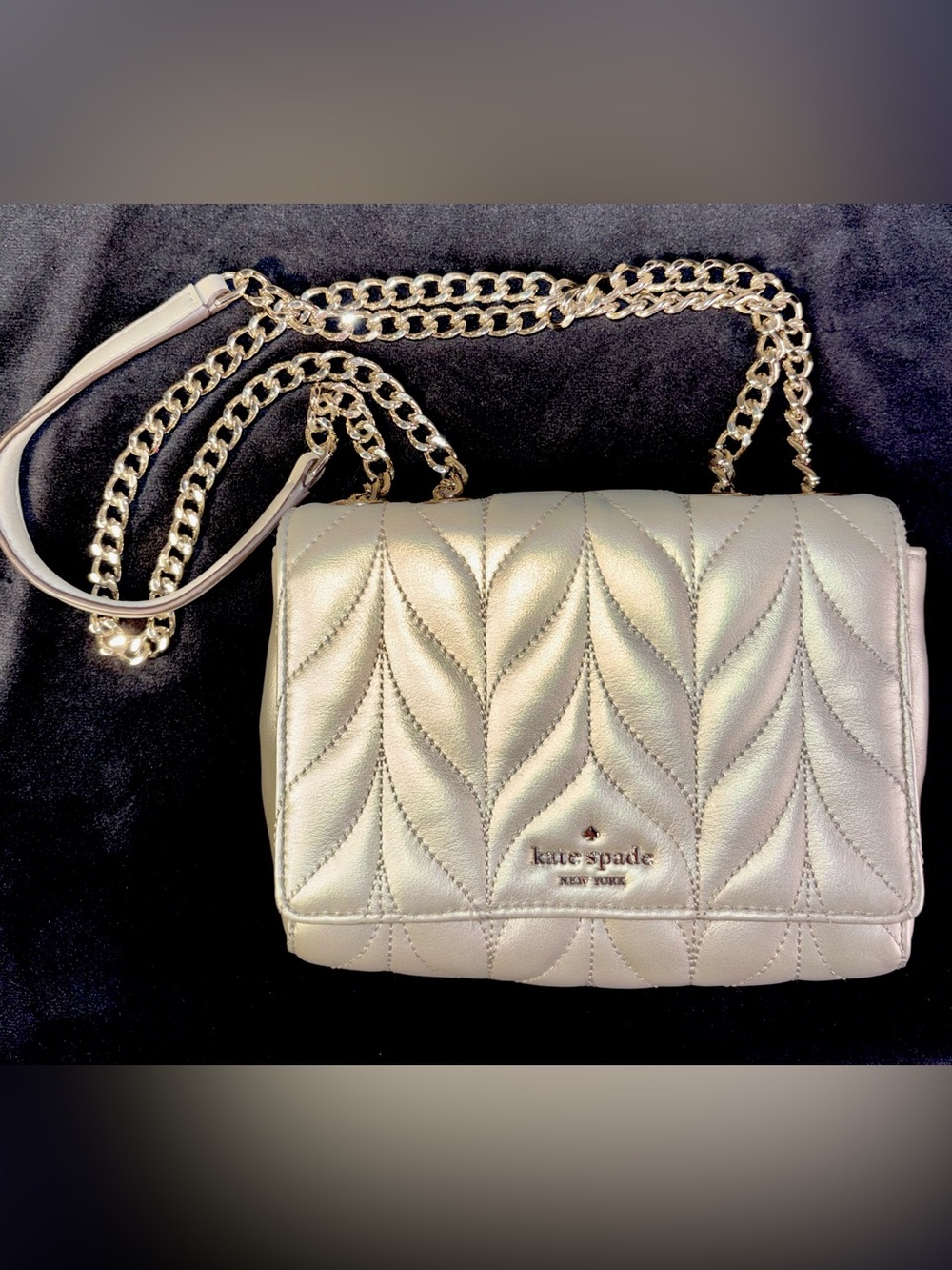 Kate Spade NY Briar Lane Quilted Mini Emelyn Bag light metallic oak leather